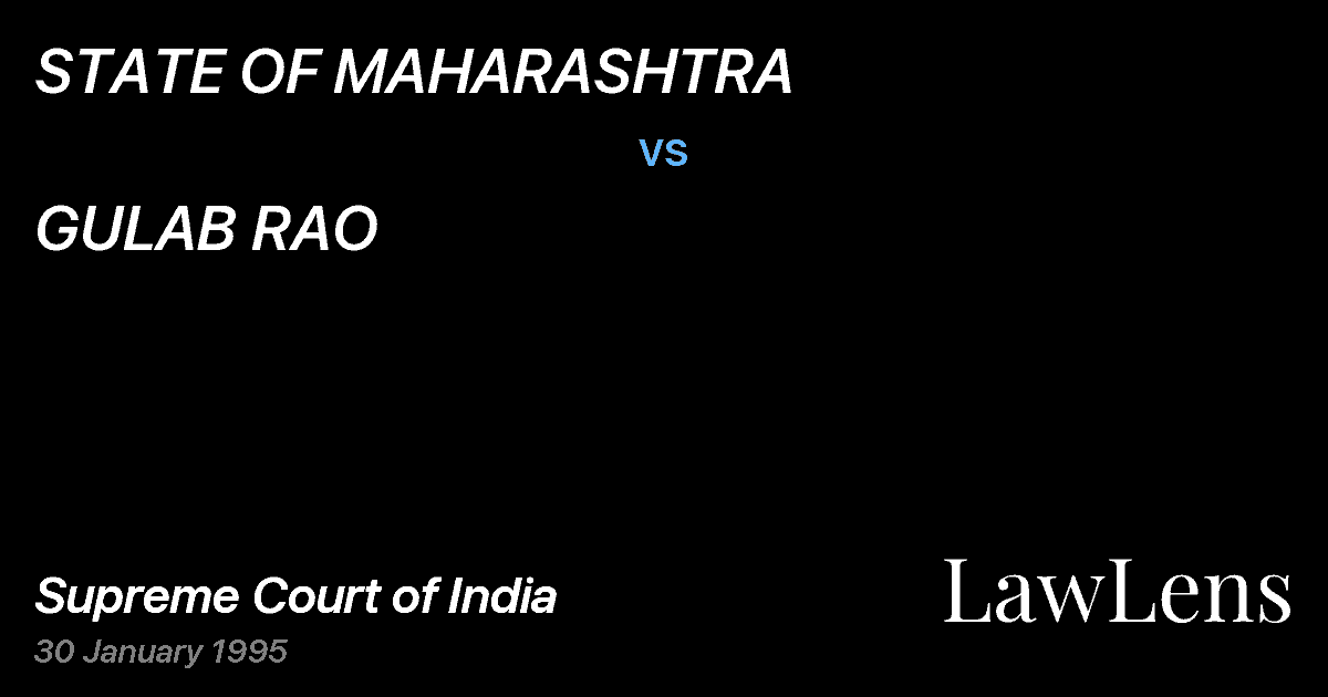 Preview image for STATE OF MAHARASHTRA vs. GULAB RAO