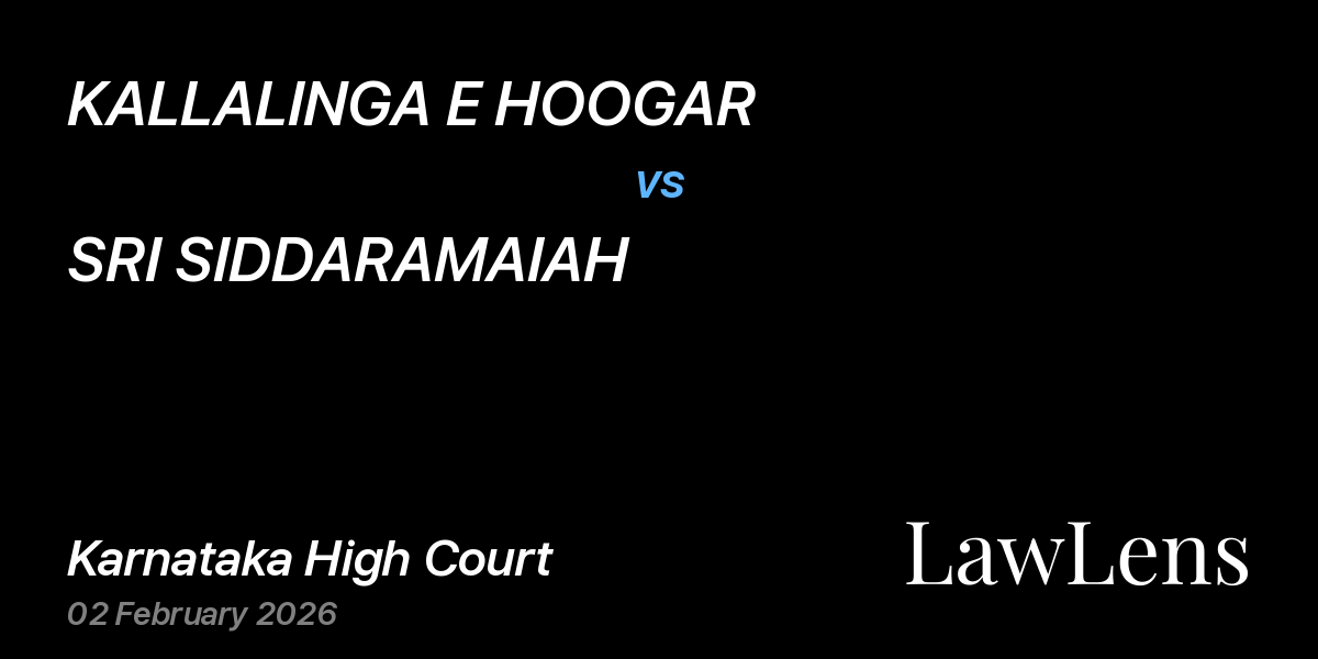 Preview image for KALLALINGA E HOOGAR vs. SRI SIDDARAMAIAH