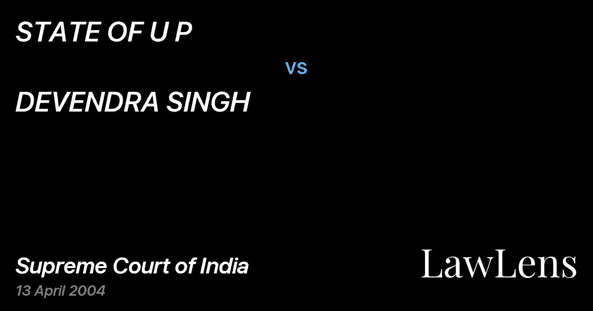 Preview image for STATE OF U P vs. DEVENDRA SINGH