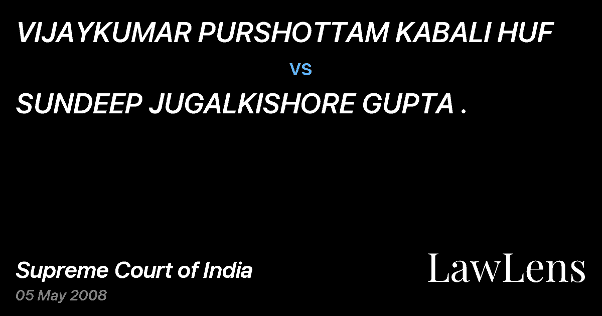 Preview image for VIJAYKUMAR PURSHOTTAM KABALI HUF vs. SUNDEEP JUGALKISHORE GUPTA .
