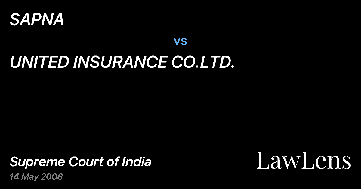 Preview image for SAPNA vs. UNITED INSURANCE CO.LTD.