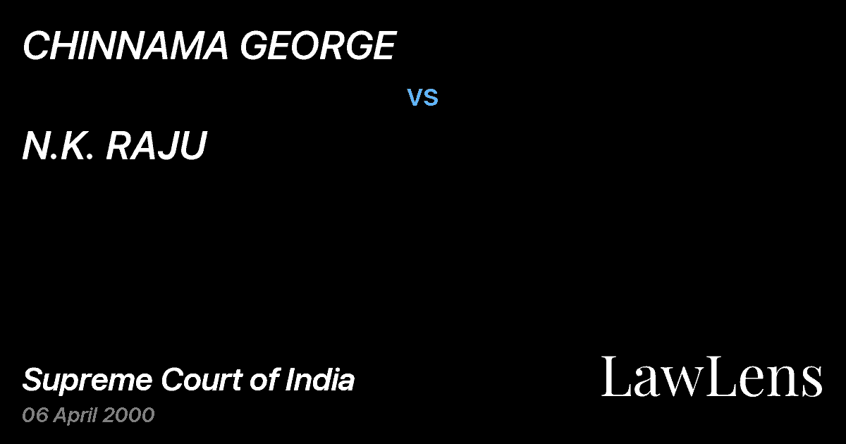 Preview image for CHINNAMA GEORGE vs. N.K. RAJU