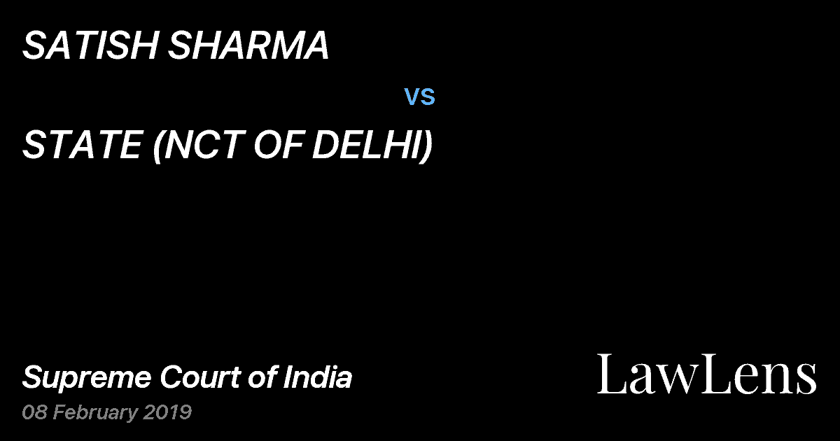 Preview image for SATISH SHARMA vs. STATE (NCT OF DELHI)