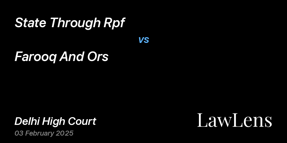 Preview image for State Through Rpf vs. Farooq And Ors