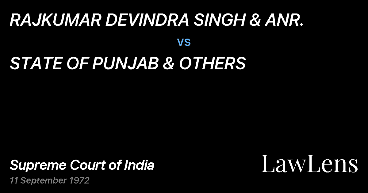 Preview image for RAJKUMAR DEVINDRA SINGH & ANR. vs. STATE OF PUNJAB & OTHERS
