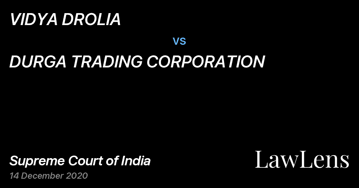 Preview image for VIDYA DROLIA vs. DURGA TRADING CORPORATION