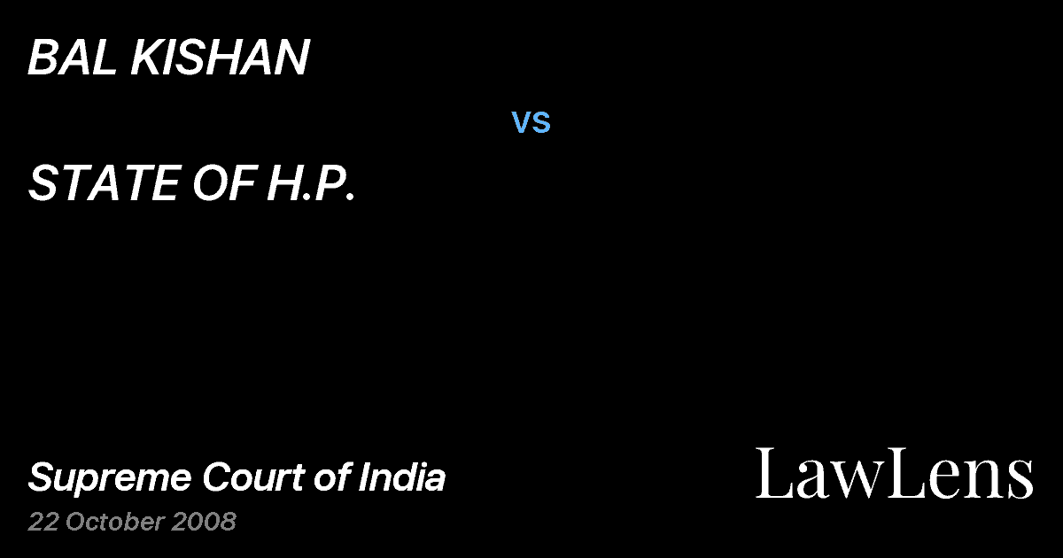 Preview image for BAL KISHAN vs. STATE OF H.P.