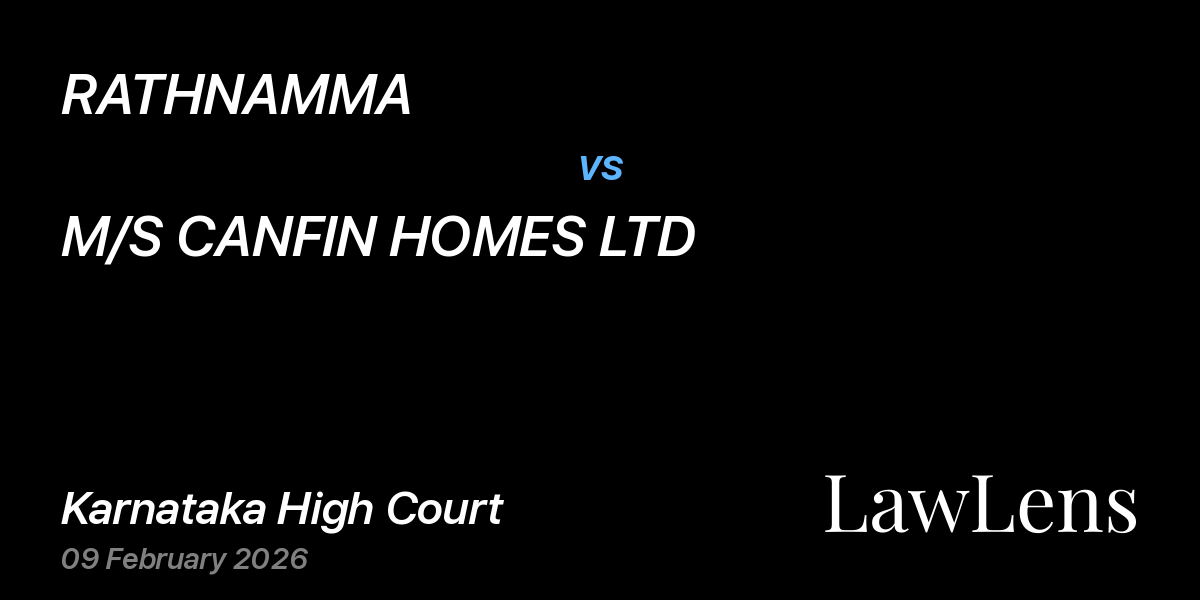 Preview image for RATHNAMMA vs. M/S CANFIN HOMES LTD