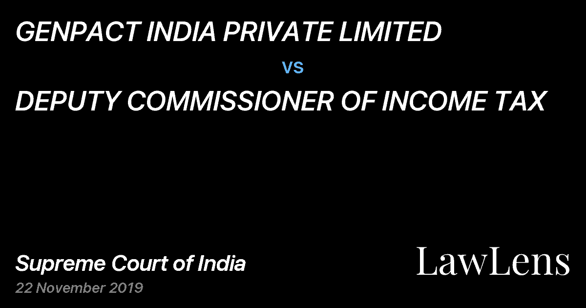 Preview image for GENPACT INDIA PRIVATE LIMITED vs. DEPUTY COMMISSIONER OF INCOME TAX