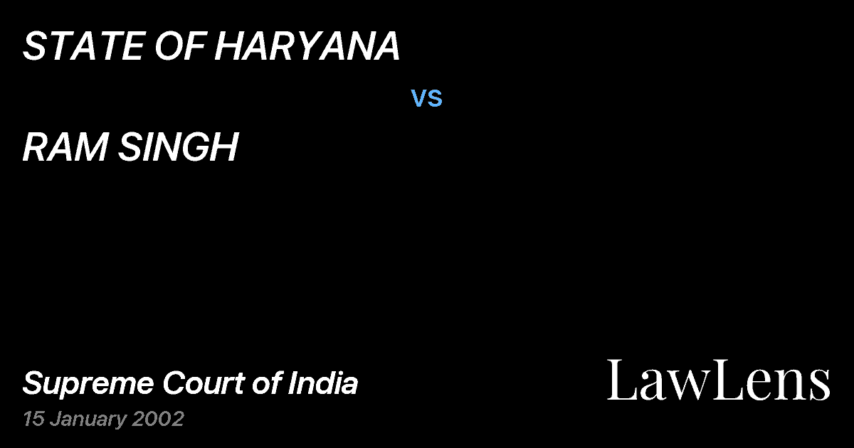 Preview image for STATE OF HARYANA vs. RAM SINGH