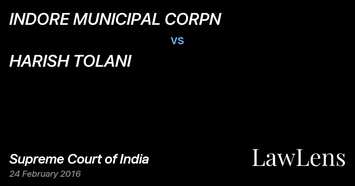 Preview image for INDORE MUNICIPAL CORPN vs. HARISH TOLANI
