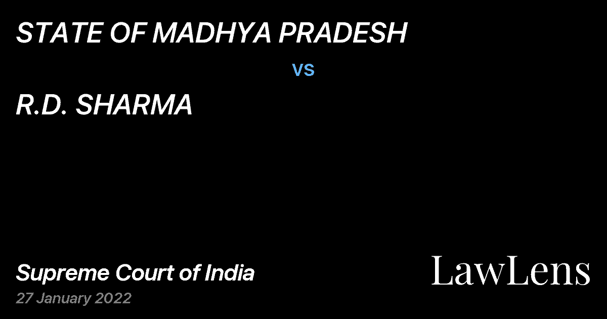 Preview image for STATE OF MADHYA PRADESH vs. R.D. SHARMA