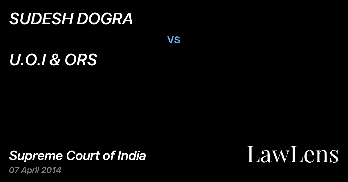Preview image for SUDESH DOGRA vs. U.O.I & ORS