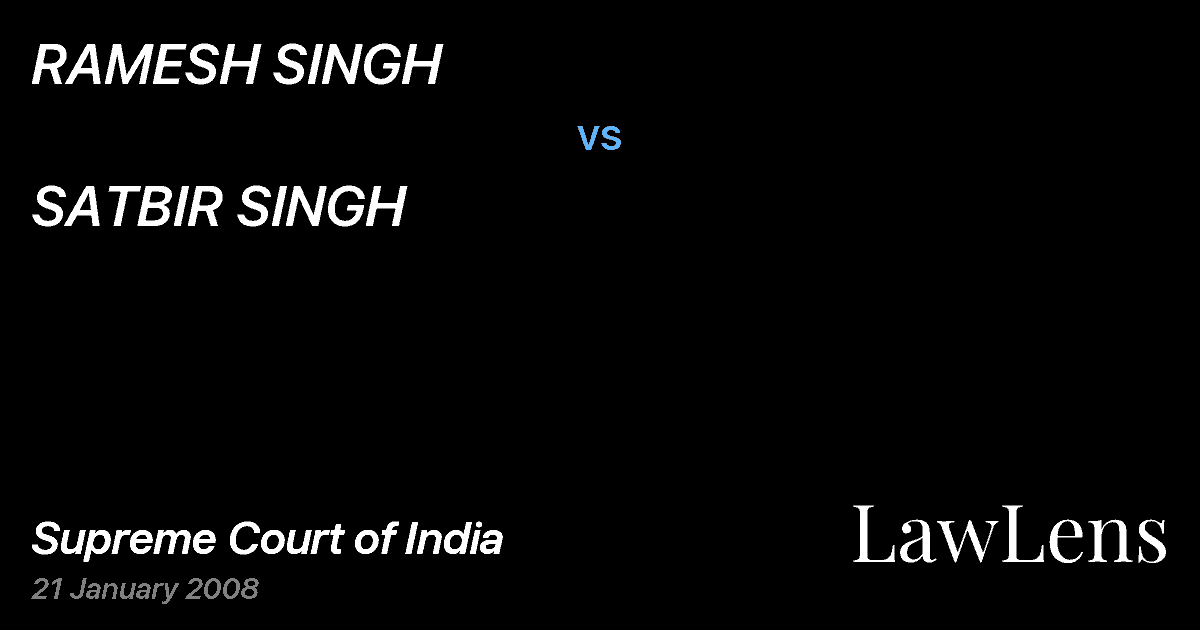 Preview image for RAMESH SINGH vs. SATBIR SINGH