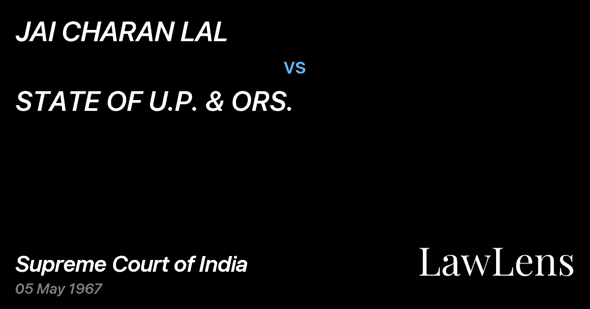 Preview image for JAI CHARAN LAL vs. STATE OF U.P. & ORS.