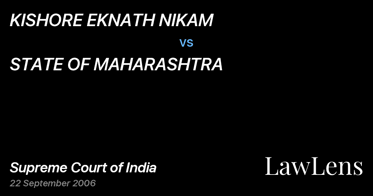 Preview image for KISHORE EKNATH NIKAM vs. STATE OF MAHARASHTRA