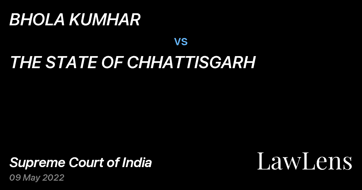 Preview image for BHOLA KUMHAR vs. THE STATE OF CHHATTISGARH