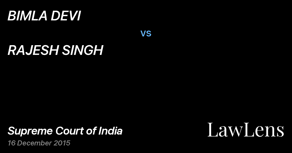 Preview image for BIMLA DEVI vs. RAJESH SINGH