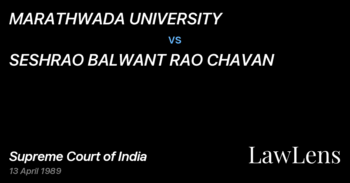 Preview image for MARATHWADA UNIVERSITY vs. SESHRAO BALWANT RAO CHAVAN