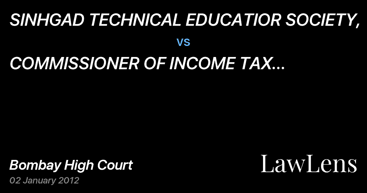 Preview image for SINHGAD TECHNICAL EDUCATIOR SOCIETY, vs. COMMISSIONER OF INCOME TAX (CENTRAL) AND ORS