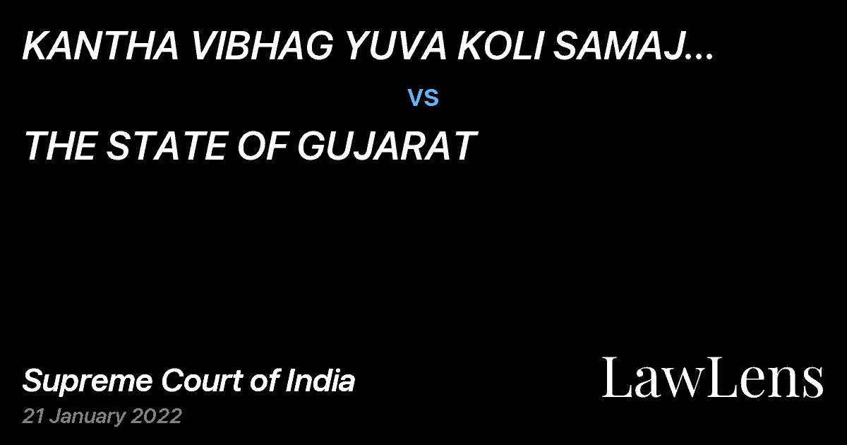Preview image for KANTHA VIBHAG YUVA KOLI SAMAJ PARIVARTAN TRUST vs. THE STATE OF GUJARAT