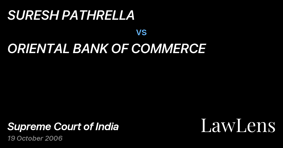 Preview image for SURESH PATHRELLA vs. ORIENTAL BANK OF COMMERCE