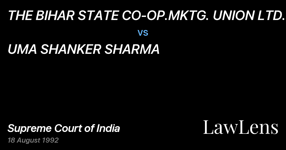 Preview image for THE BIHAR STATE CO-OP.MKTG. UNION LTD. vs. UMA SHANKER SHARMA