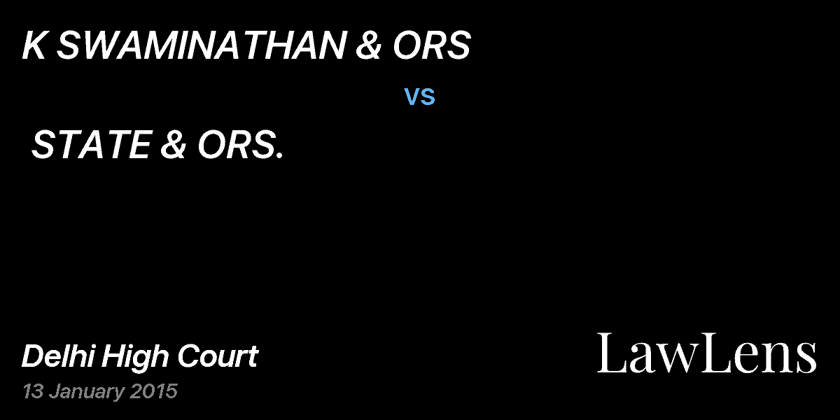 Preview image for K SWAMINATHAN & ORS  vs.  STATE & ORS.