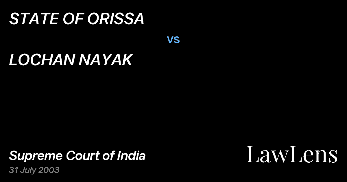 Preview image for STATE OF ORISSA vs. LOCHAN NAYAK