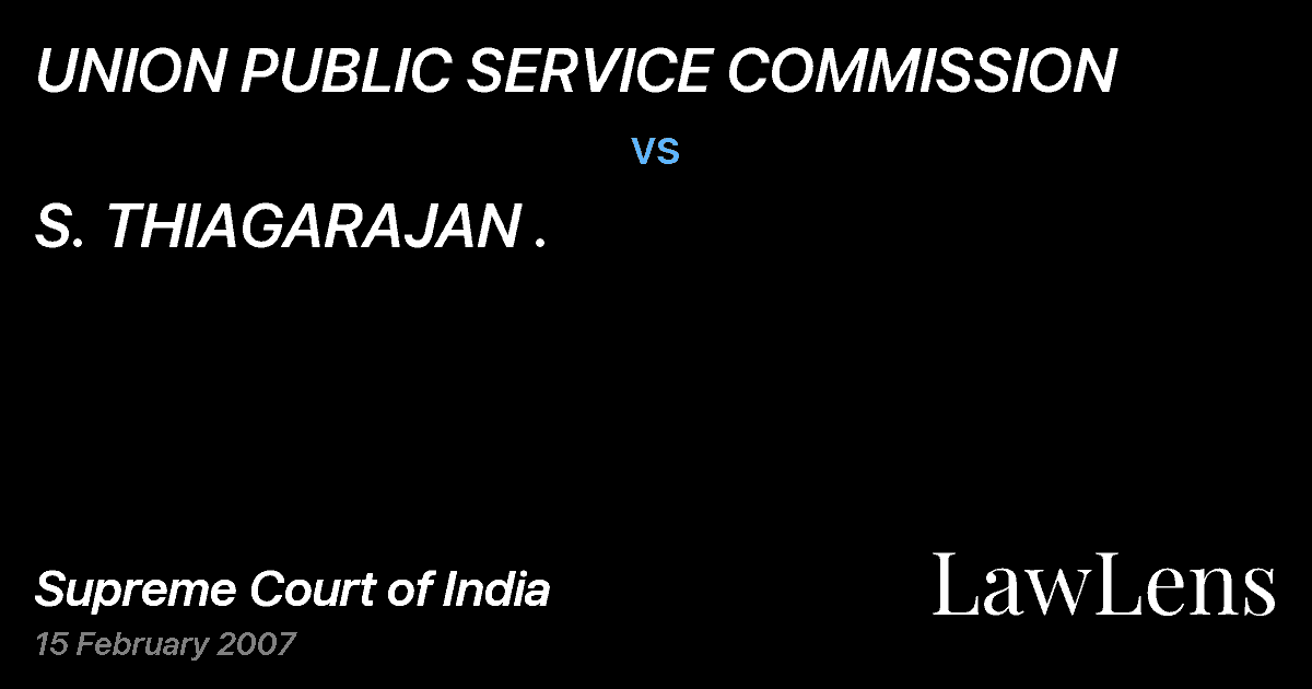 Preview image for UNION PUBLIC SERVICE COMMISSION vs. S. THIAGARAJAN .