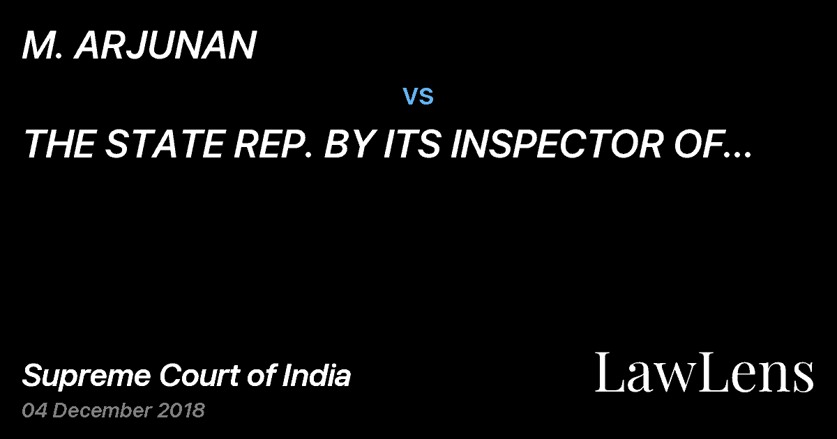 Preview image for M. ARJUNAN vs. THE STATE REP. BY ITS INSPECTOR OF POLICE