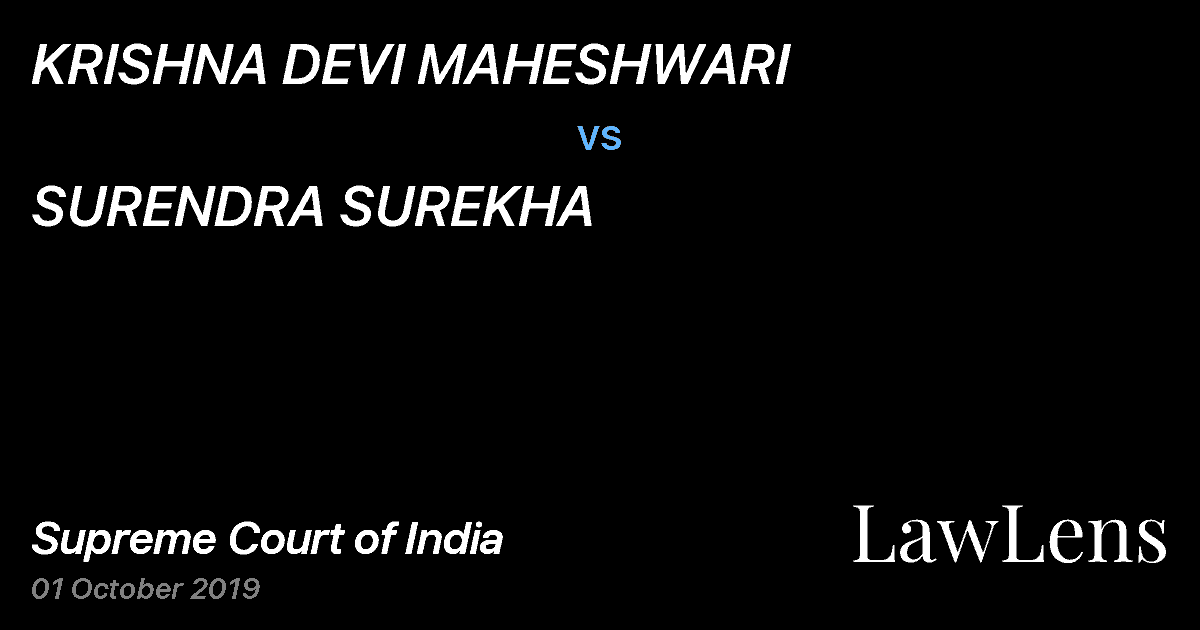 Preview image for KRISHNA DEVI MAHESHWARI vs. SURENDRA SUREKHA
