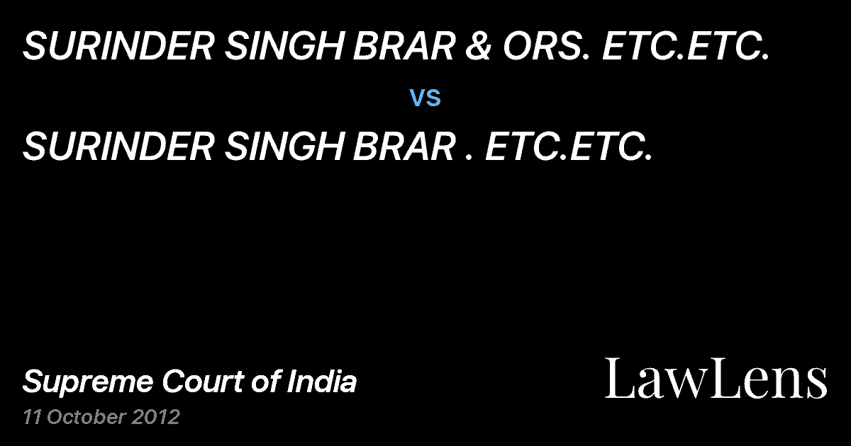 Preview image for SURINDER SINGH BRAR & ORS. ETC.ETC. vs. SURINDER SINGH BRAR . ETC.ETC.