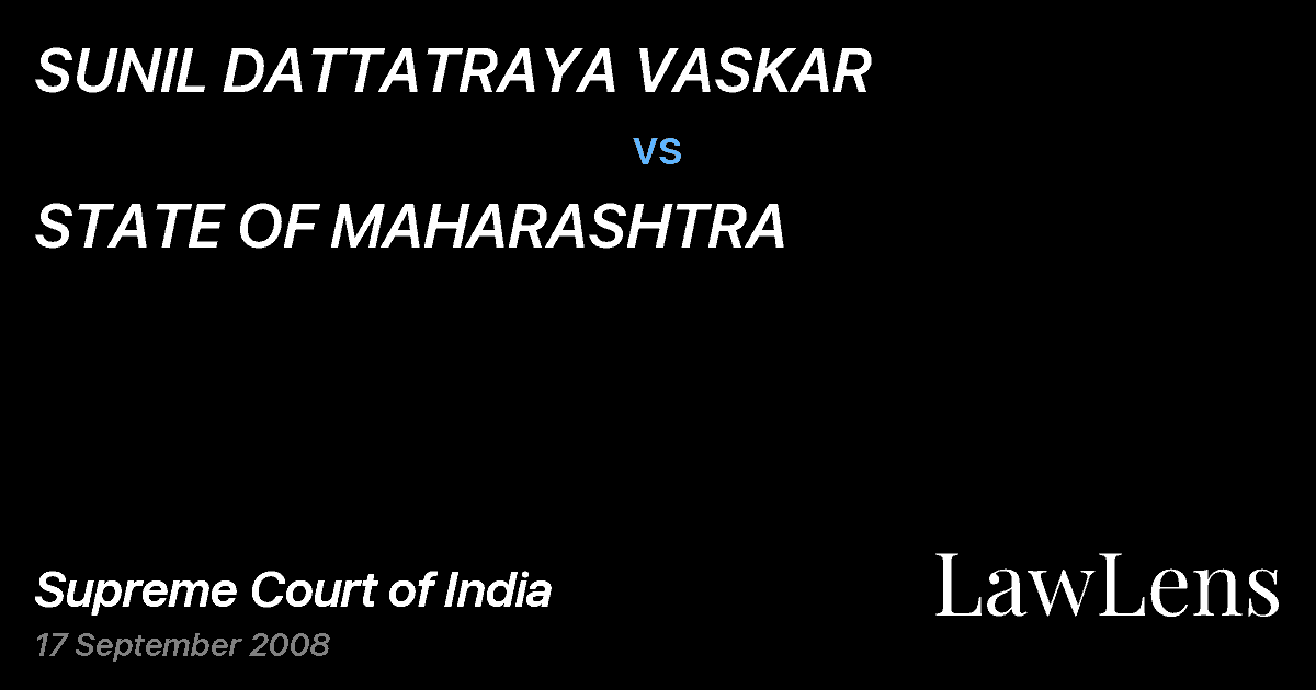 Preview image for SUNIL DATTATRAYA VASKAR vs. STATE OF MAHARASHTRA