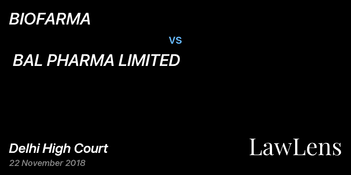 Preview image for BIOFARMA  vs.  BAL PHARMA LIMITED