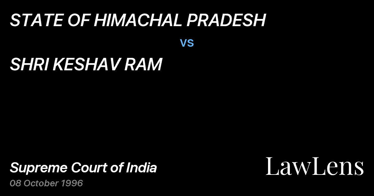 Preview image for STATE OF HIMACHAL PRADESH vs. SHRI KESHAV RAM