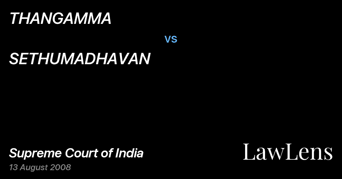 Preview image for THANGAMMA vs. SETHUMADHAVAN