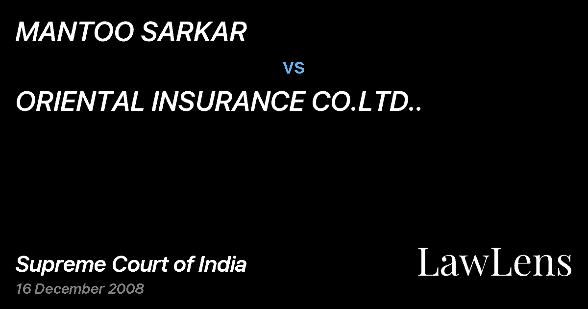Preview image for MANTOO SARKAR vs. ORIENTAL INSURANCE CO.LTD..