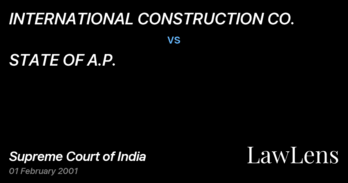 Preview image for INTERNATIONAL CONSTRUCTION CO. vs. STATE OF A.P.