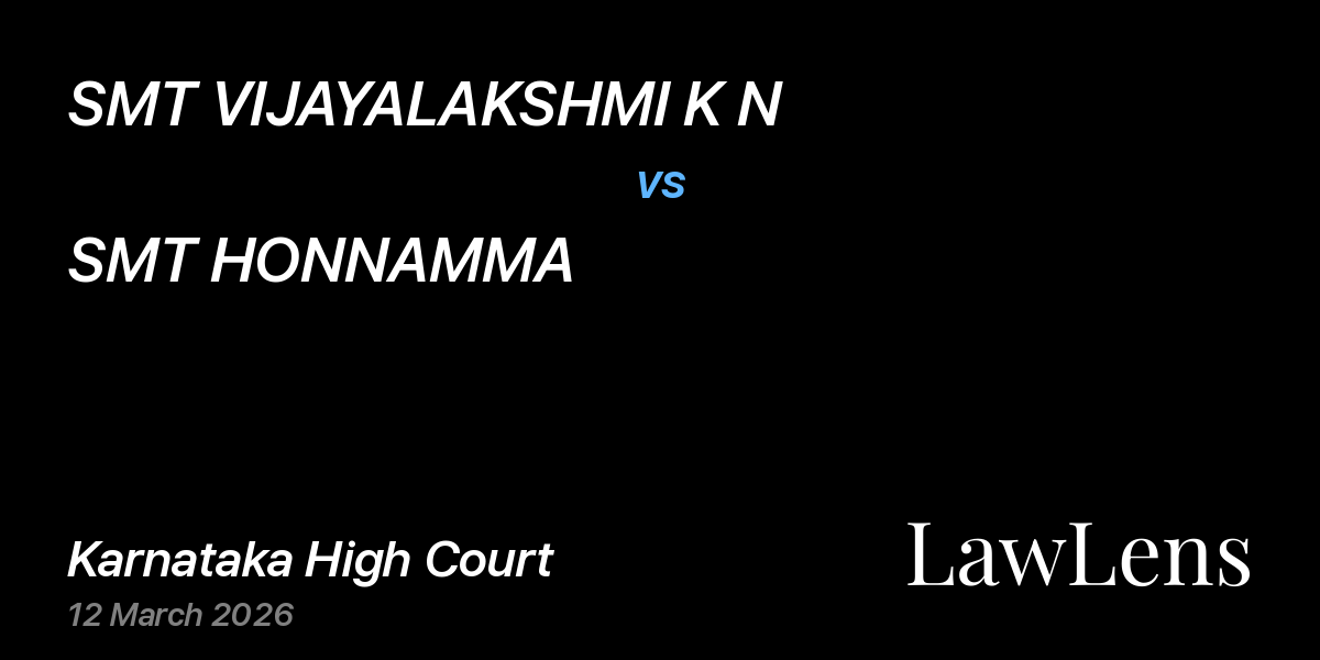Preview image for SMT VIJAYALAKSHMI K N vs. SMT HONNAMMA