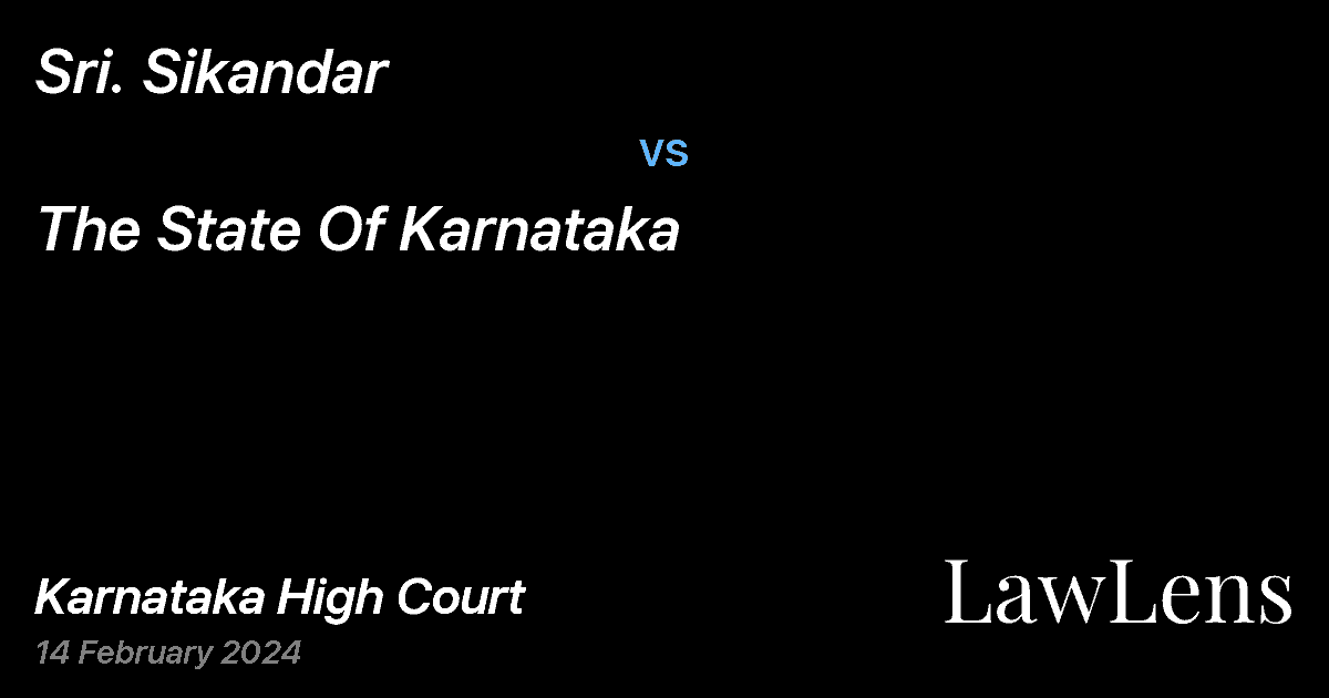Preview image for The State Of Karnataka vs. Sri. Sikandar