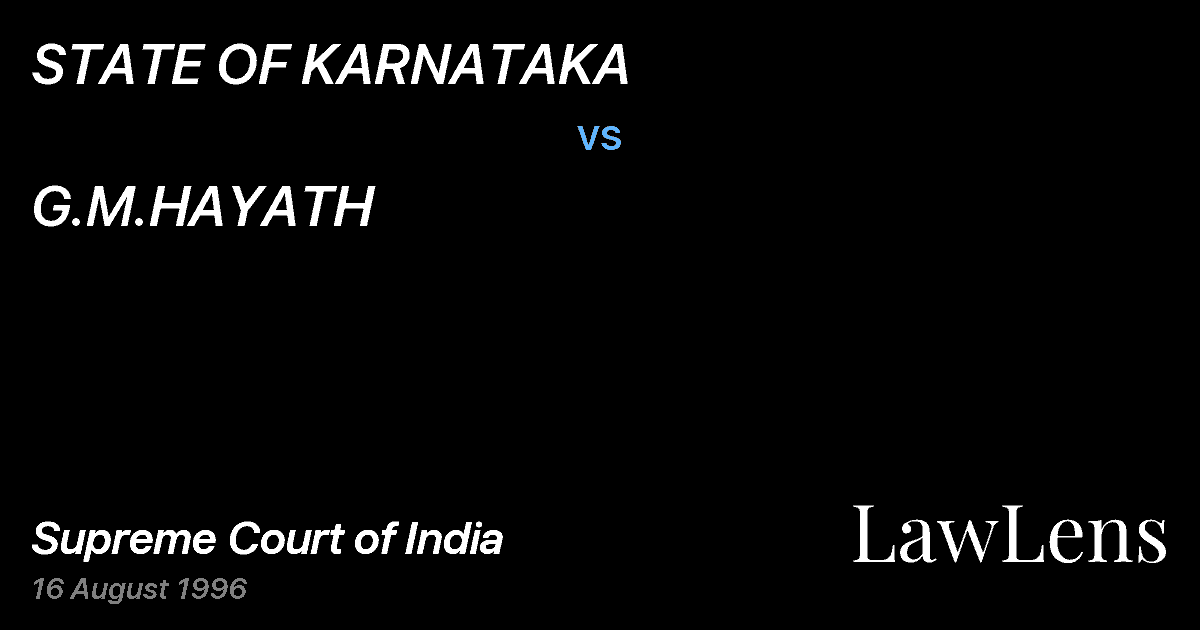 Preview image for STATE OF KARNATAKA vs. G.M.HAYATH