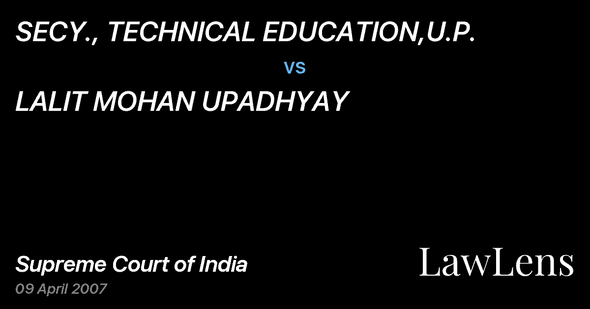 Preview image for SECY., TECHNICAL EDUCATION,U.P. vs. LALIT MOHAN UPADHYAY