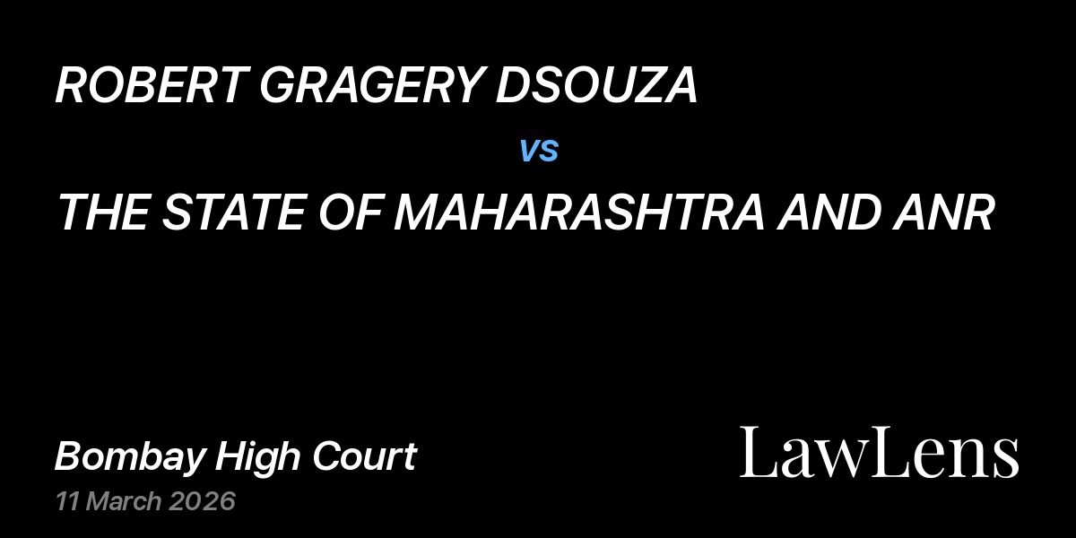 Preview image for ROBERT GRAGERY DSOUZA vs. THE STATE OF MAHARASHTRA AND ANR