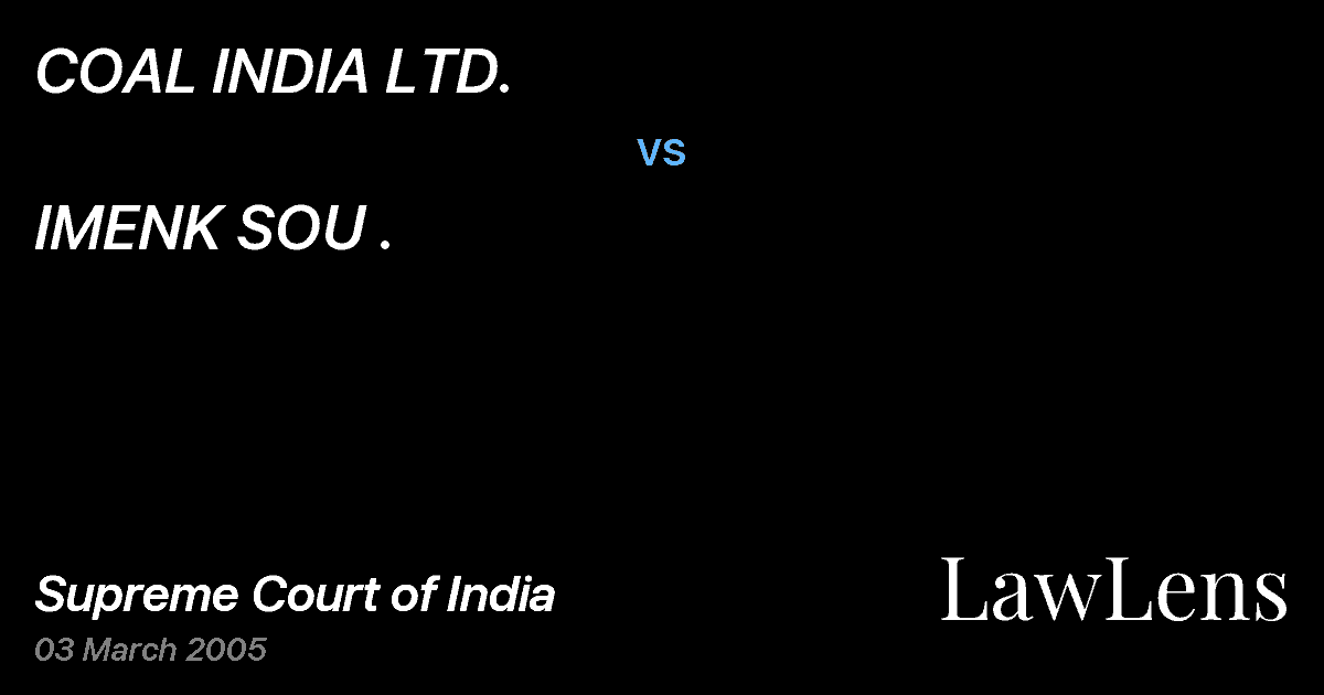 Preview image for COAL INDIA LTD. vs. IMENK SOU .