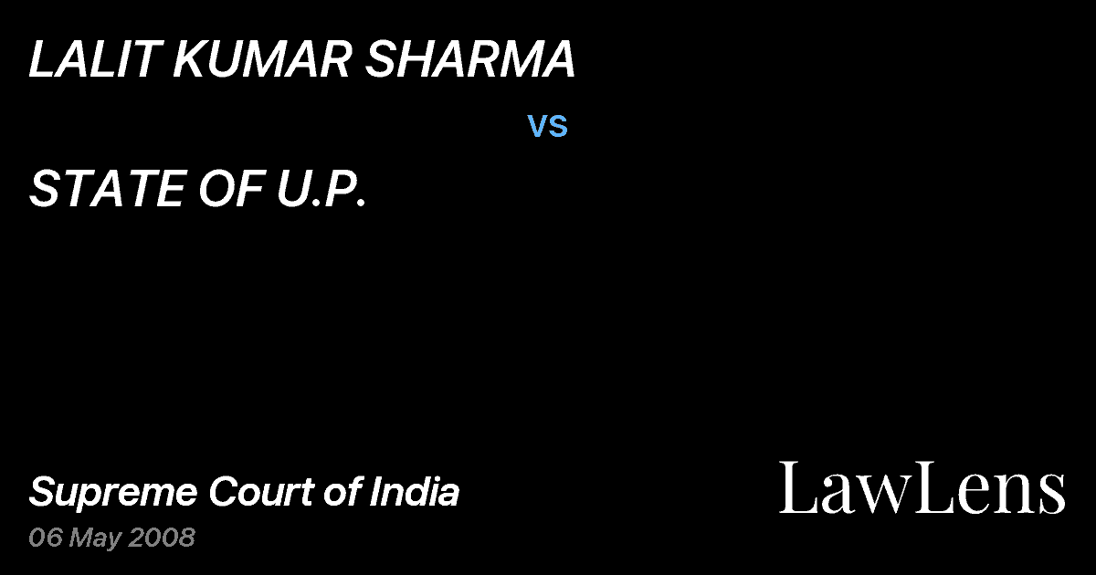 Preview image for LALIT KUMAR SHARMA vs. STATE OF U.P.