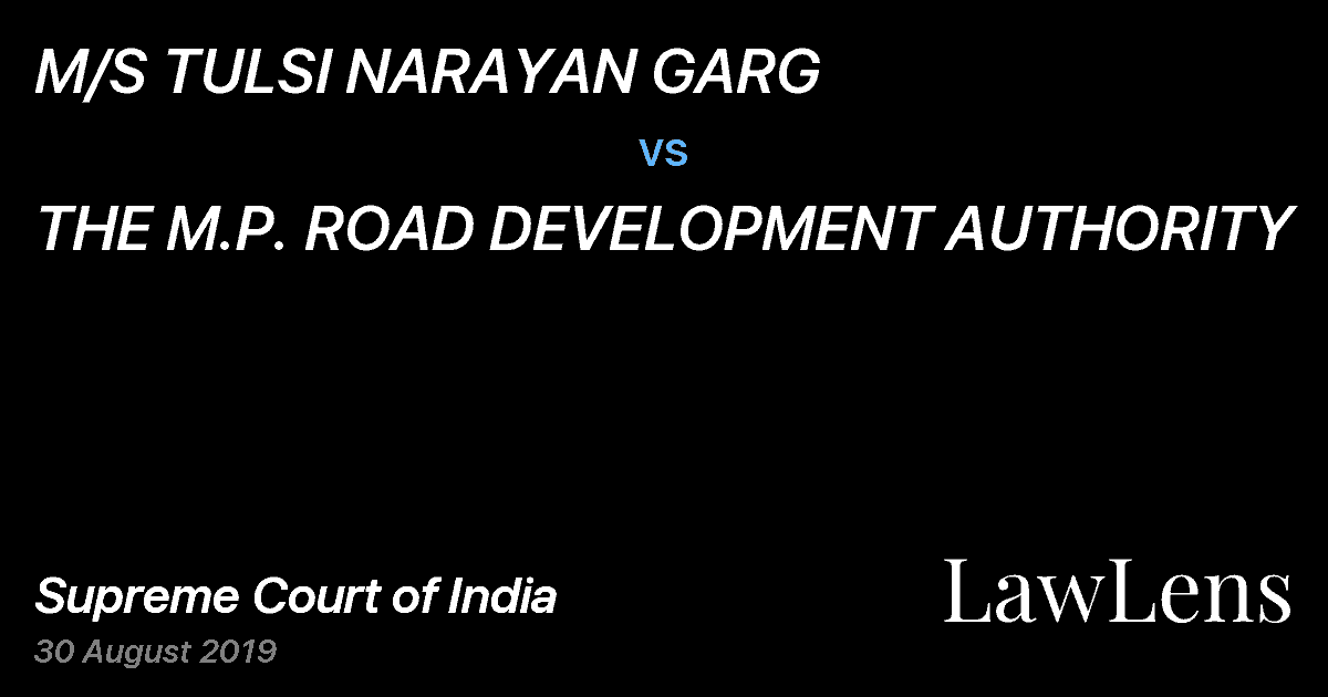 Preview image for M/S TULSI NARAYAN GARG vs. THE M.P. ROAD DEVELOPMENT AUTHORITY