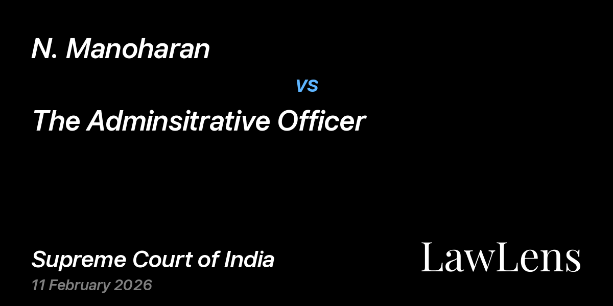 Preview image for N. Manoharan vs. The Adminsitrative Officer