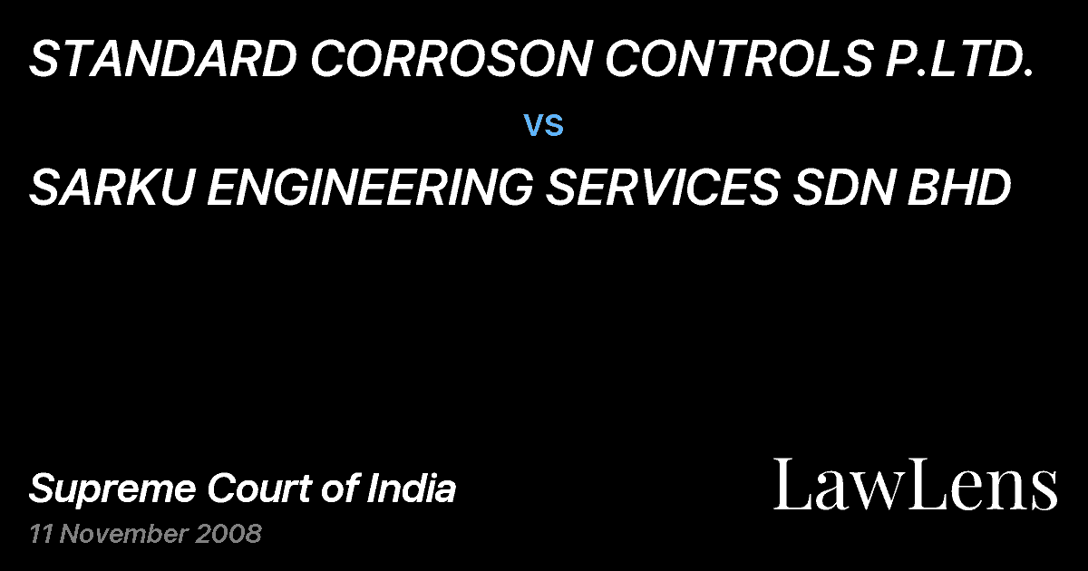 Preview image for STANDARD CORROSON CONTROLS P.LTD. vs. SARKU ENGINEERING SERVICES SDN BHD