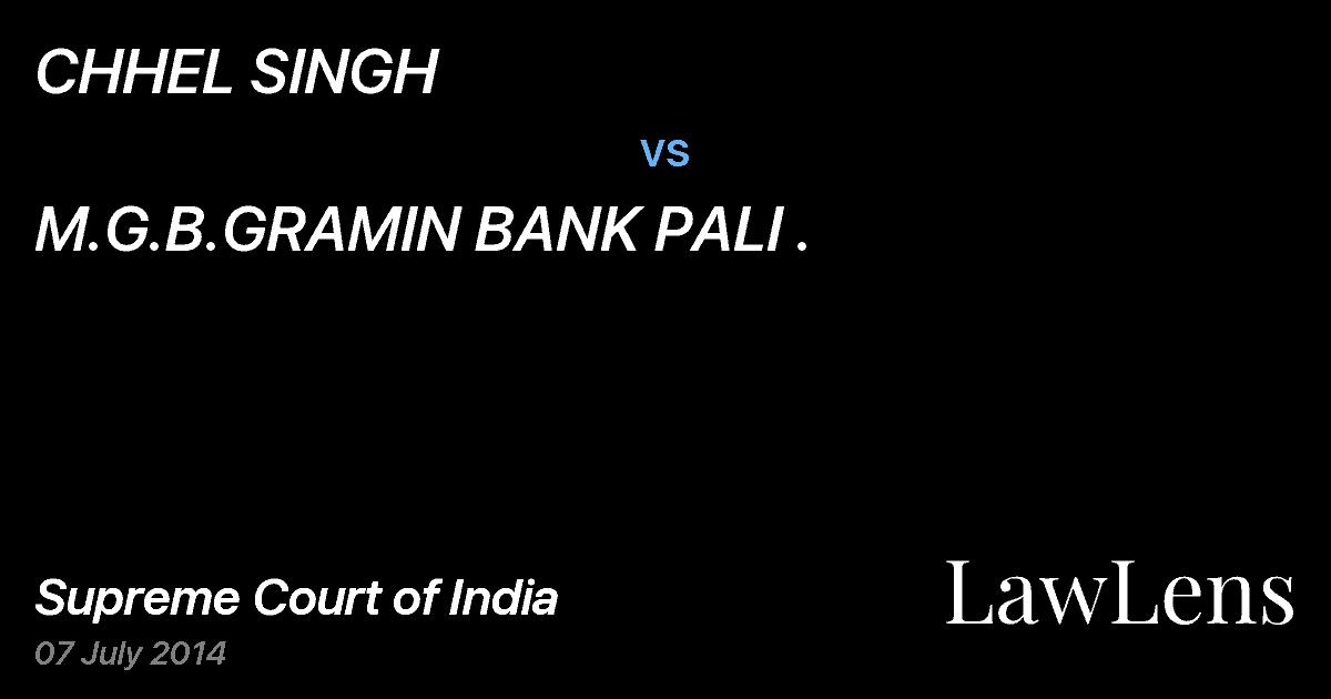 Preview image for CHHEL SINGH vs. M.G.B.GRAMIN BANK PALI .
